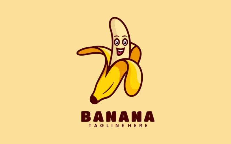 Банан талісман мультфільм стиль логотипу