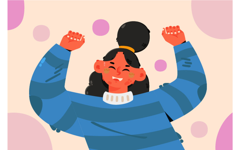 Illustration de femme heureuse dessinée à la main