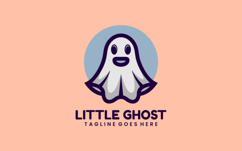 Logo de dessin animé petit fantôme