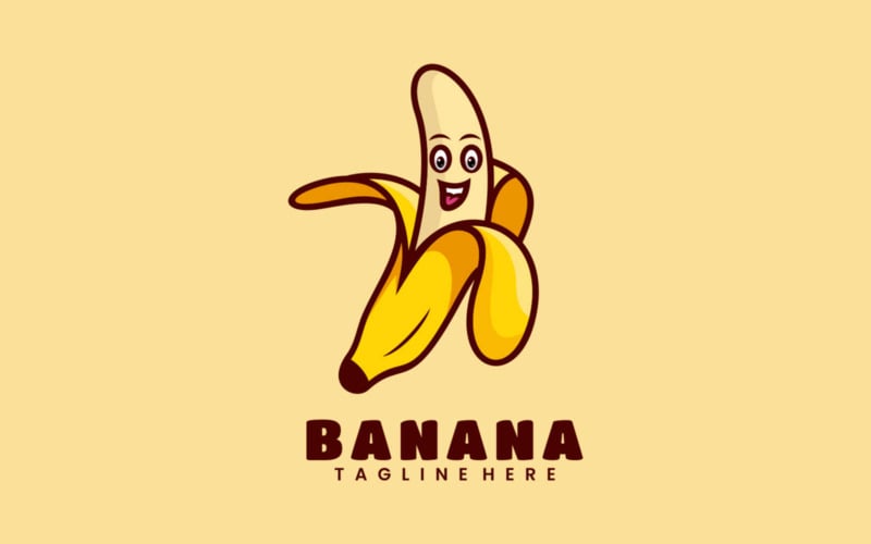 Stile del logo del fumetto della mascotte della banana