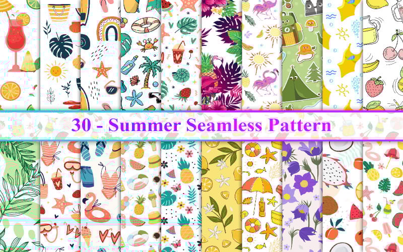 Padrão sem costura de verão, padrão de verão