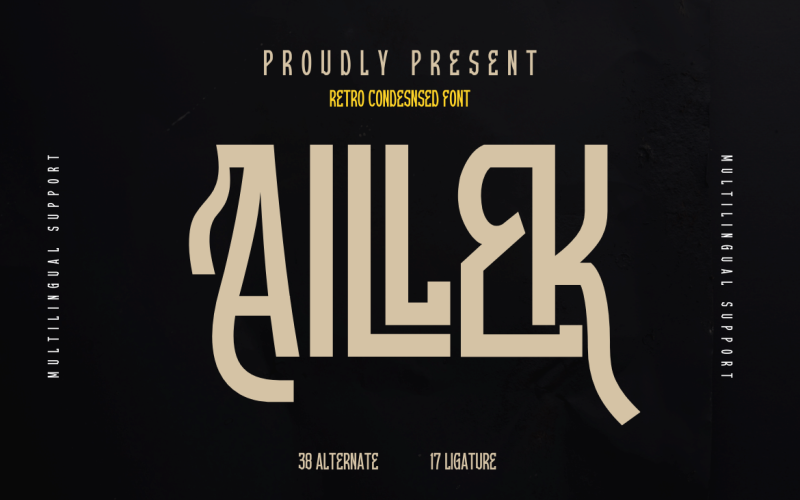 Aillek | Retro skondensowana czcionka