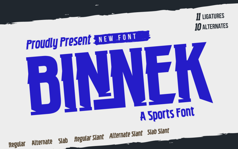 BINNEK | Lettertype in atletische stijl