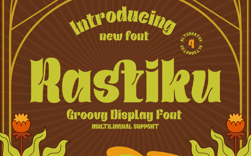 Растику | Ретро шрифт Groovy
