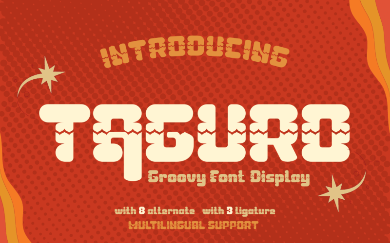 TAGURO | Groovy Retro-lettertype