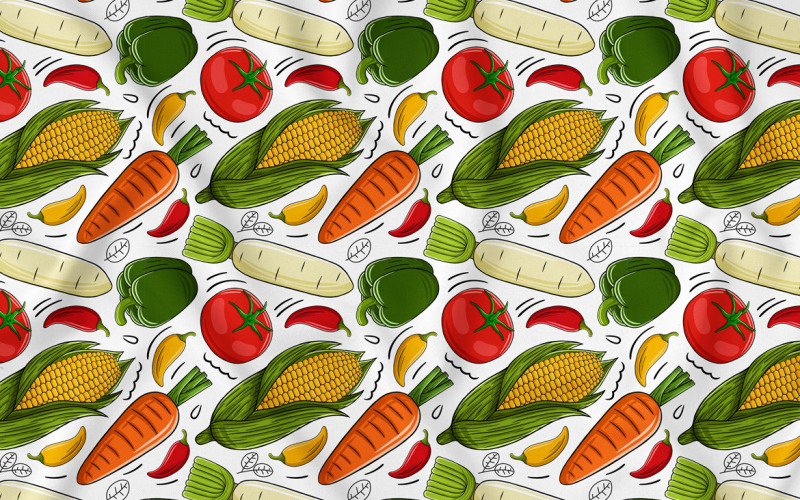 Groenten Naadloze Patroon Vector #04