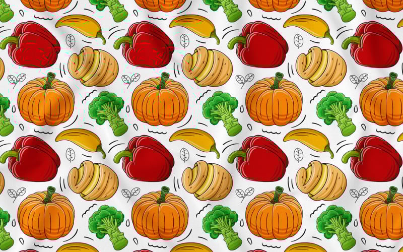 Vegetables Seamless Pattern Vector #02