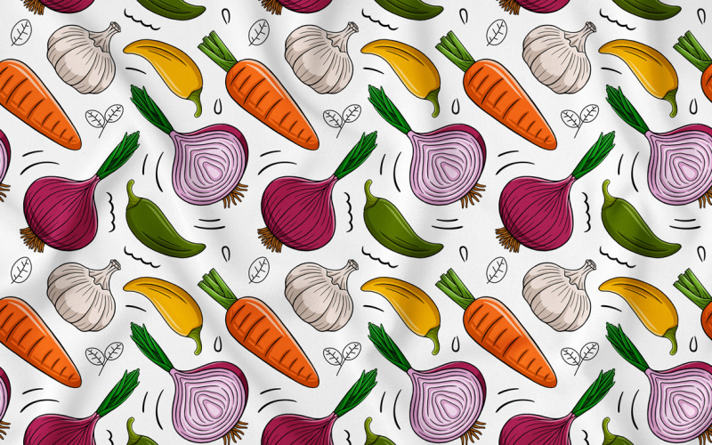 Zöldségek Seamless Pattern Vector #01