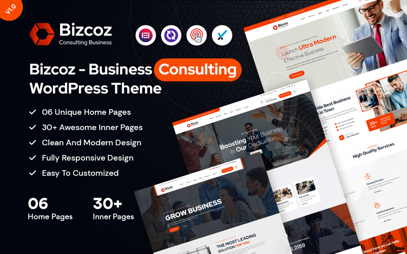 Bizcoz - Tema de WordPress para consultoría empresarial