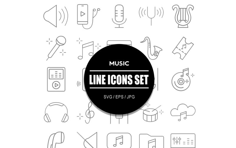 Coole muziek Icon Set-bundel