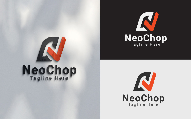 Design de logotipo de cozinha com monograma de letra NC