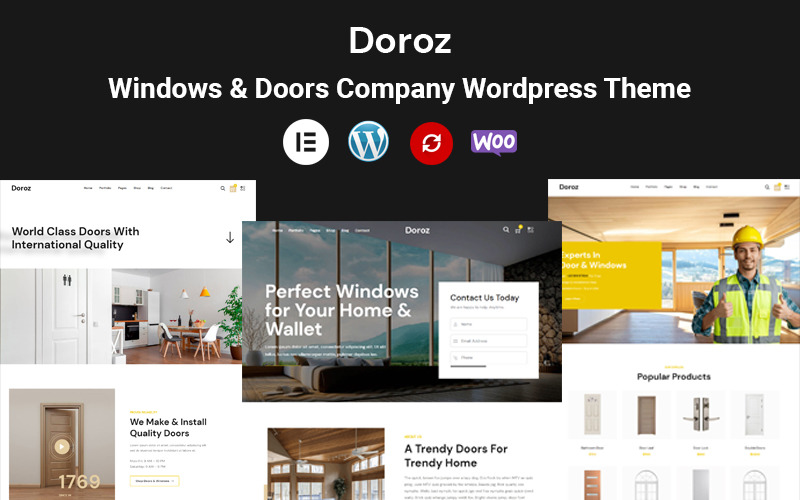 Doroz - Windows & Doors Company Высококачественная тема Wordpress