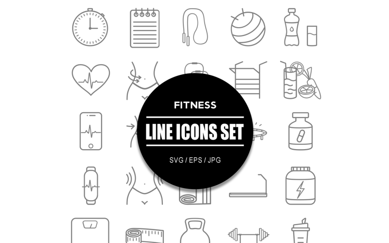 Fitness Salonu Icon Set Paketi