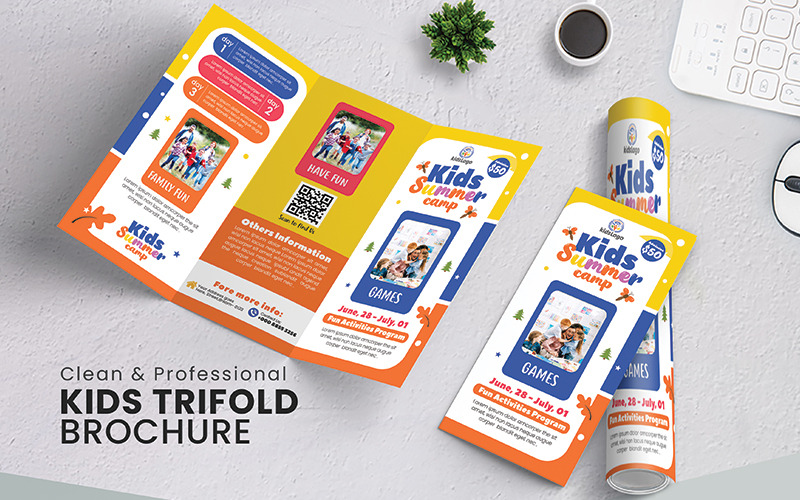 Kids Trifold prospektus - Vállalati identitás sablon