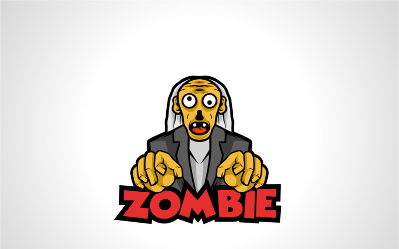 Logo della mascotte del professore di zombi