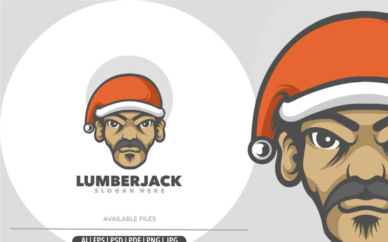 Lumber Santa Mascot Kreslené Logo