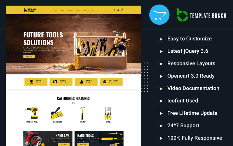Morale Tools - Responsive OpenCart Theme for eCommerce