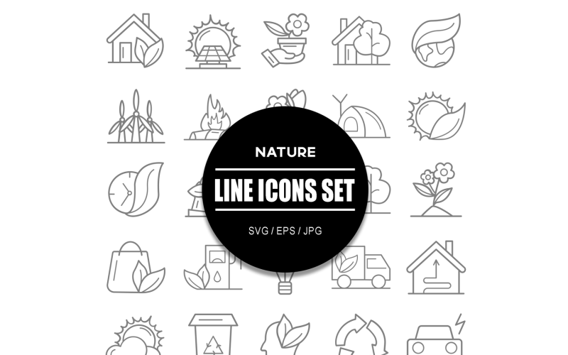 Natur-Outdoor-Icon-Set-Bundle