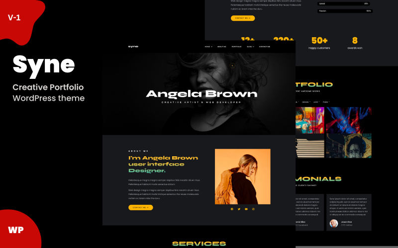 Syne – Kreatív portfólió WordPress téma