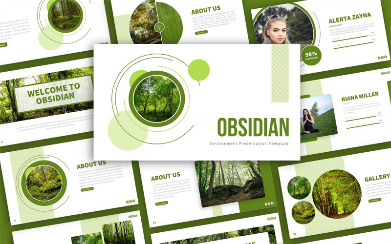 Modèle de présentation PowerPoint sur l'environnement d'obsidienne