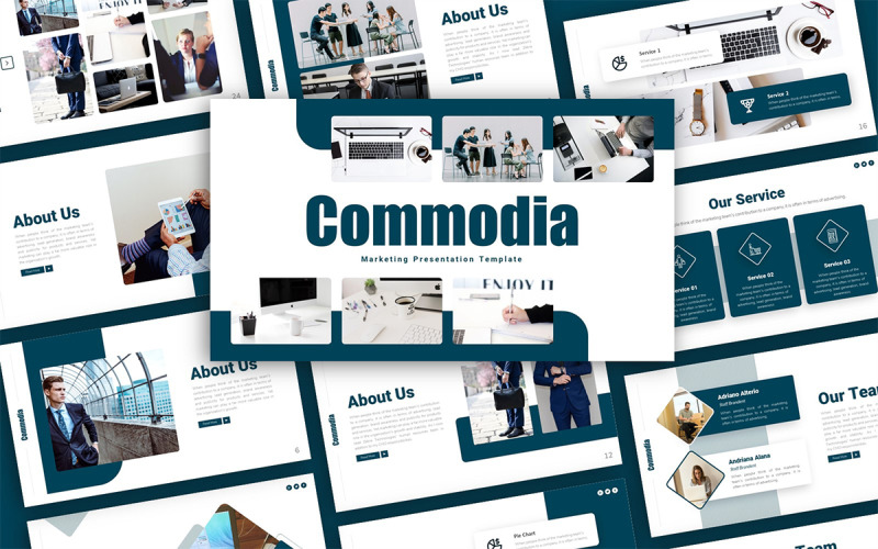 Commodia Marketing Шаблон презентації PowerPoint