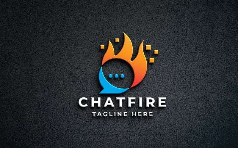 Шаблон логотипа Chat Fire Pro