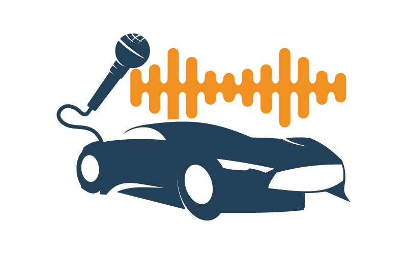 Значок символа шаблона логотипа аудио автомобиля