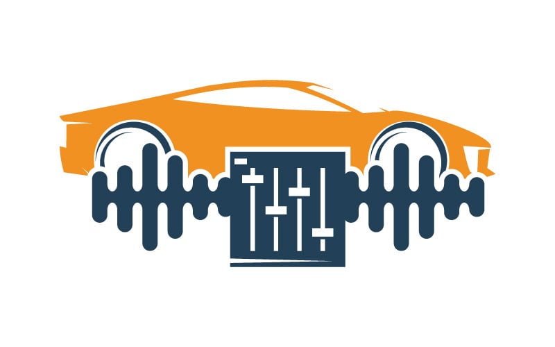 Аудіо автомобіля логотип символ векторний шаблон графічний значок