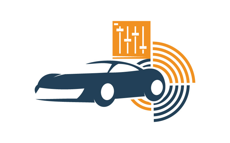 Audio samochód Logo Symbol wektor szablon graficzny