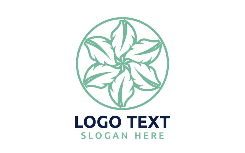 Blatt-Kreis-Blumen-Logo-Symbol oder entwerfen Sie Ihr Logo Brand v62