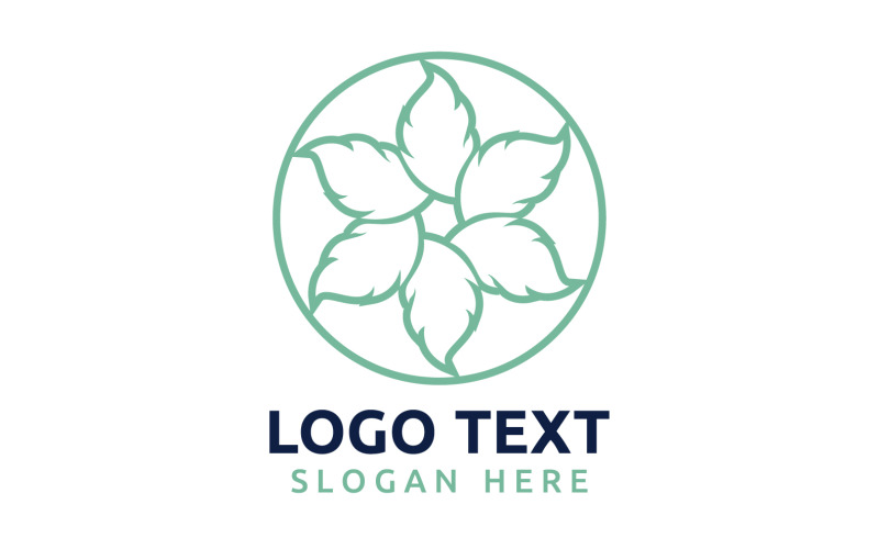 Blatt-Kreis-Blumen-Logo-Symbol oder entwerfen Sie Ihr Logo Marke v61