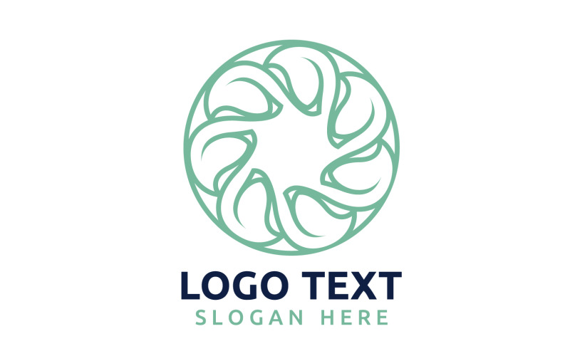 Цветочный логотип Leaf Circle или дизайн вашего логотипа Brand v50