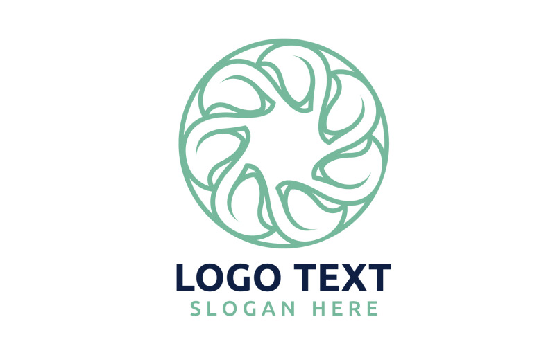Leaf Circle bloem logo symbool of ontwerp uw logo Merk v50