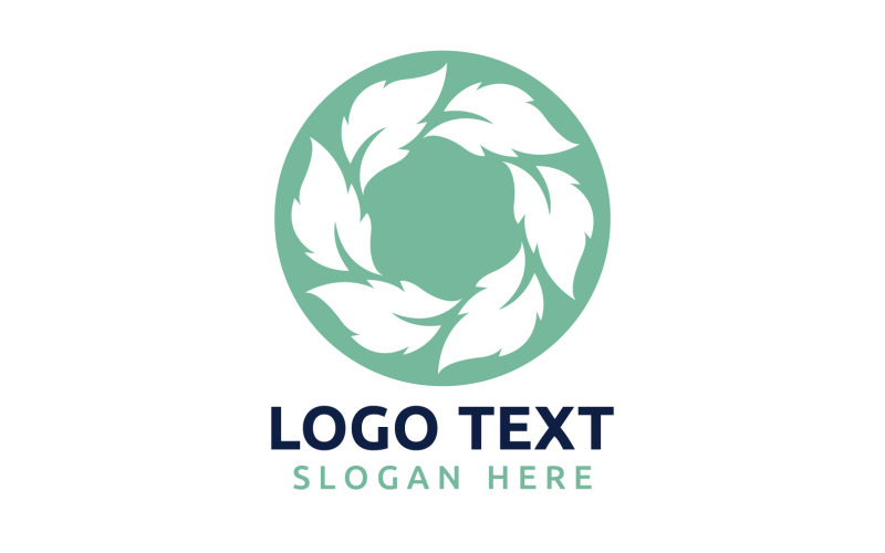 Leaf Circle blomma logotyp symbol eller designa din logotyp Brand v30
