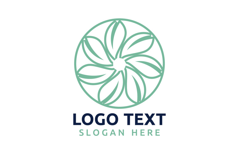 Leaf Circle flower logo symbol or design your logo Brand v56