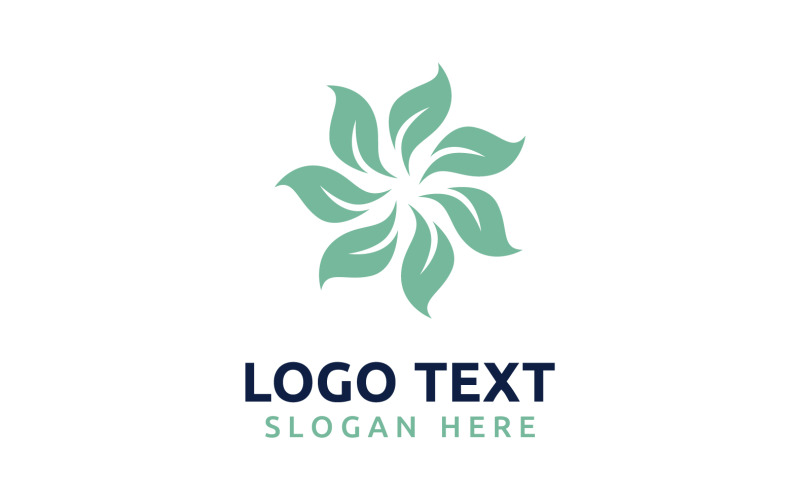 Leaf Circle flower logo symbol or design your logo Brand v9