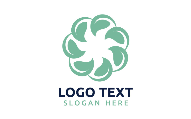 Leaf Circle virág logó szimbólum vagy tervezze meg logóját Brand v3
