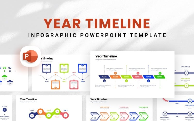 Modello di presentazione infografica della cronologia dell'anno