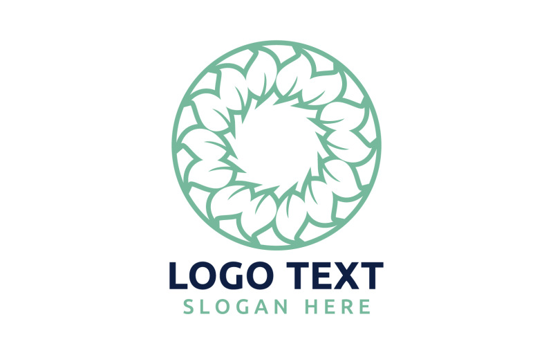 Simbolo del logo del fiore Leaf Circle o disegna il tuo logo Marca v64