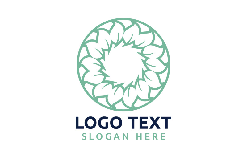 Символ логотипа цветка Leaf Circle или дизайн вашего логотипа Brand v64