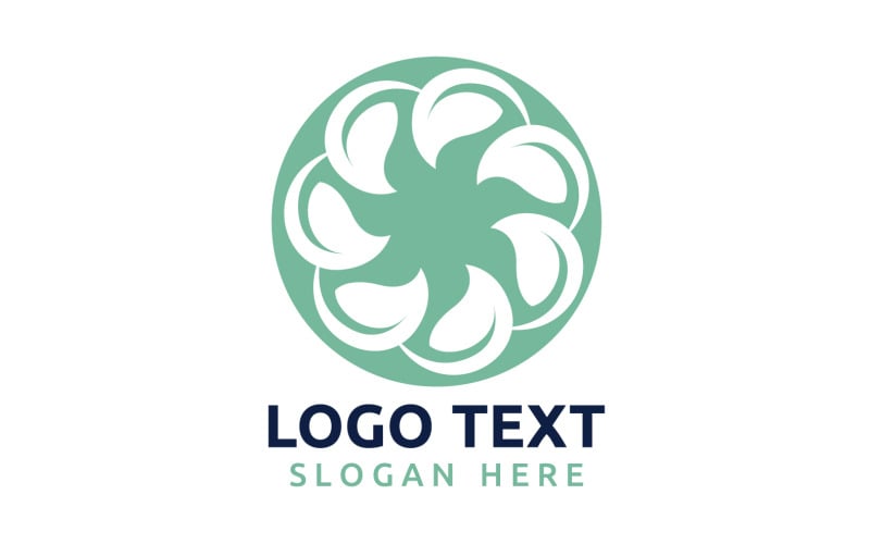 Symbol květinového loga Leaf Circle nebo navrhněte své logo Značka v35