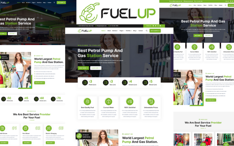 Fuelup - Modèle HTML5 de pompe à essence et station-service