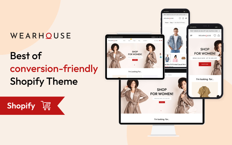 Wearhouse - Thème responsive polyvalent Shopify 2.0 de haut niveau pour la mode et les accessoires