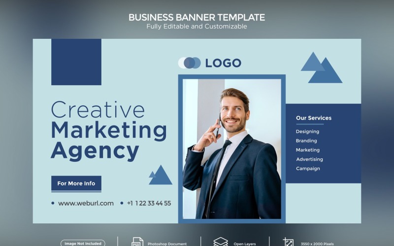 Modello di progettazione di banner aziendali per agenzie di marketing creativo 05