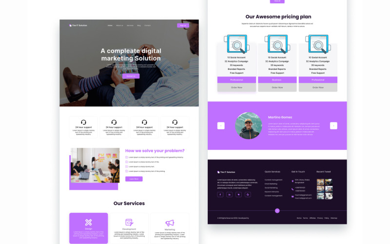 Página de inicio gratuita de la agencia de marketing digital