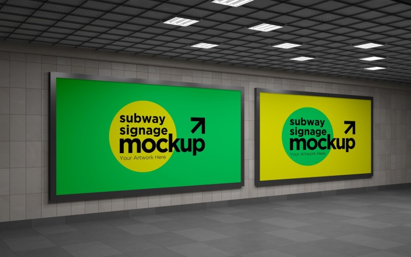 Subway Two Signage Horizontal Mockup 01 - TemplateMonster