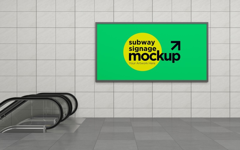 Горизонтальний макет вивіски метро 13
