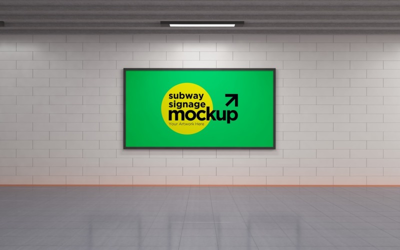 Горизонтальный макет вывесок метро 18