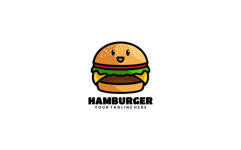 Hamburger Karikatür Logo Stili
