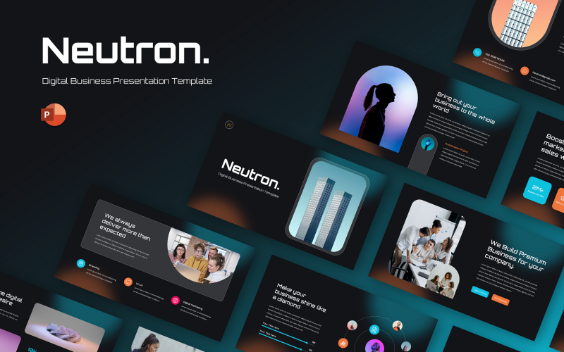 Neutron - modelo de Powerpoint de negócios digitais